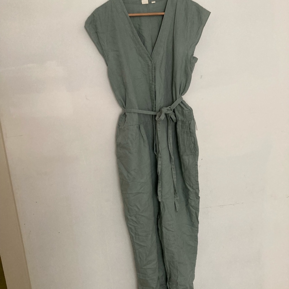 GAP Sage Green Linen Jumpsuit